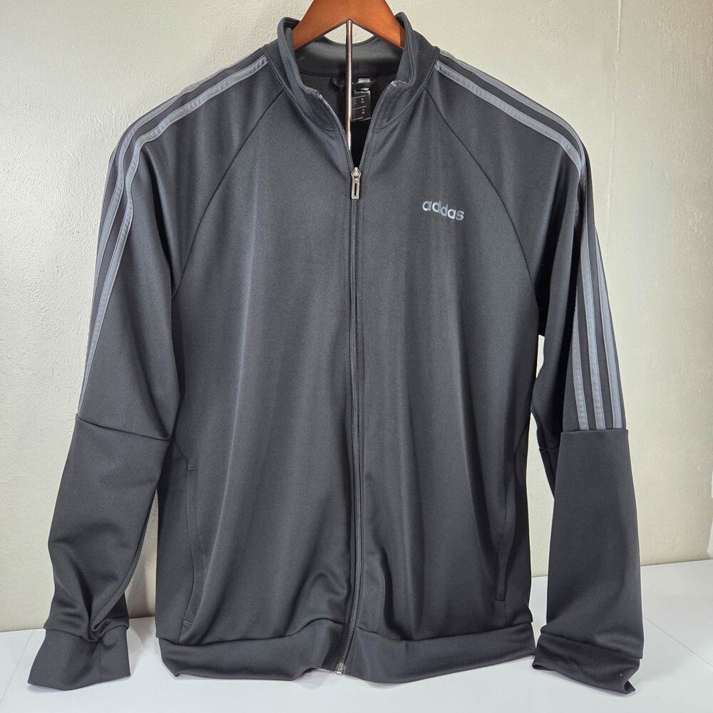 adidas Three Stripe Full Zip Embroidered Logo Track Jacket Sz XL
